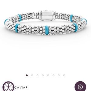 LAGOS SS Blue Caviar ceramic 7 station bracelet